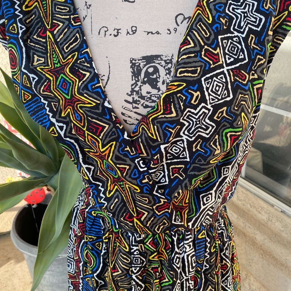 Multicolor Geometric Pattern Dress - Picture 2 of 3